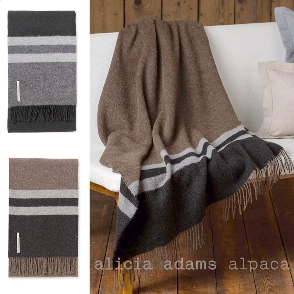NWT Alicia Adams Alpaca “Canyon” Alpaca Blend Throw Blanket